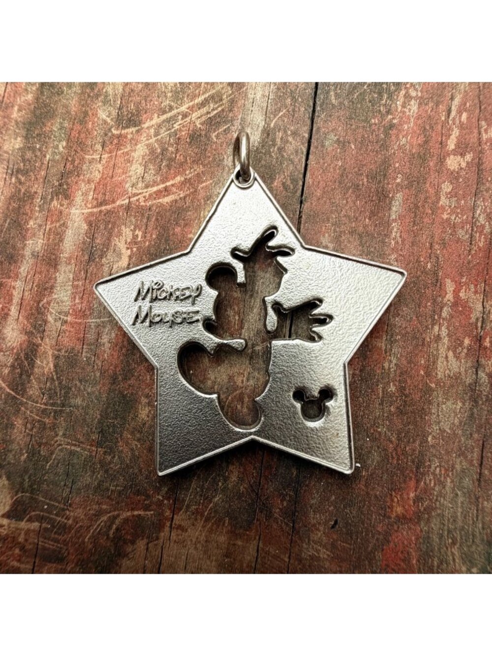 Vintage Mickey Mouse Star-Shaped Metal Pendant Collectible